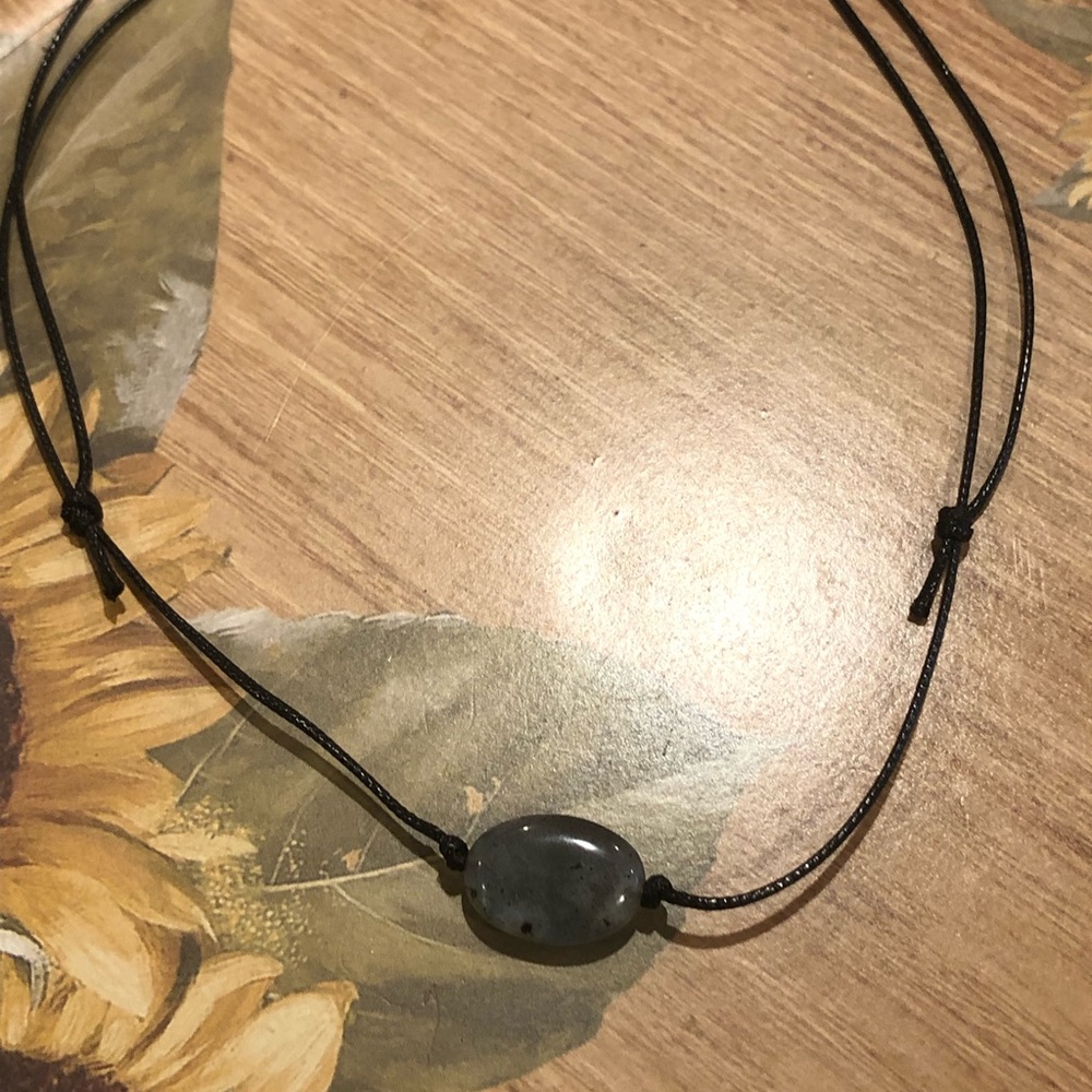 Labradorite choker single bead necklace handmade healing crystal